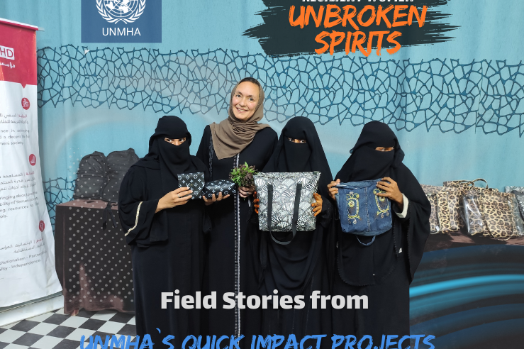 cover page of Stories from the Field: How QIPs Are Changing Lives OiC of UNMHA with Group of Women in Hudaydah