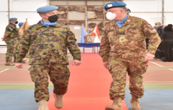 HoM/CoS UNTSO, Major General Patrick Gauchat and HoM/FC UNIFIL, Major General Stefano Del Col pictured during the recent Transfer of Authority ceremony for Chief Observer Group Lebanon.