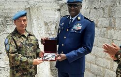 UNTSO HoM/CoS, Maj Gen Patrick Gauchat making a presentation to MILAD, OMA, Gen Birame Diop on OP51 during his recent visit to the region.